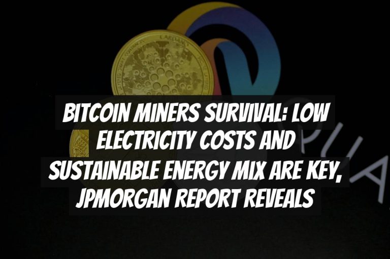 Bitcoin Miners Survival: Low Electricity Costs and Sustainable Energy Mix are Key, JPMorgan Report Reveals