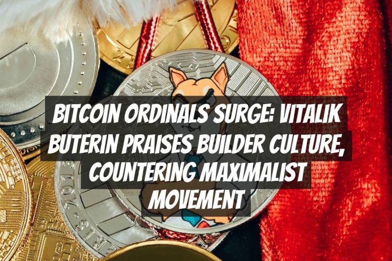 Bitcoin Ordinals Surge: Vitalik Buterin Praises Builder Culture, Countering Maximalist Movement