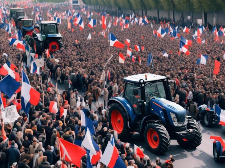 Protesting French farmers rally towards Paris on tractors! 🚜