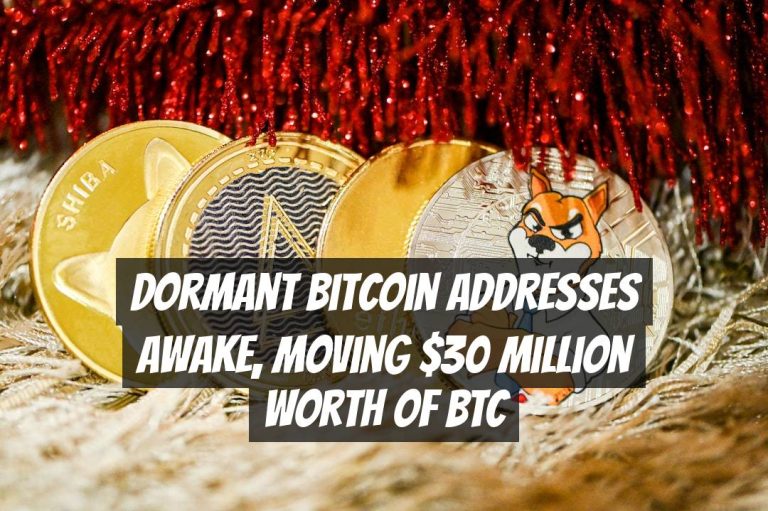 Dormant Bitcoin Addresses Awake, Moving $30 Million Worth of BTC