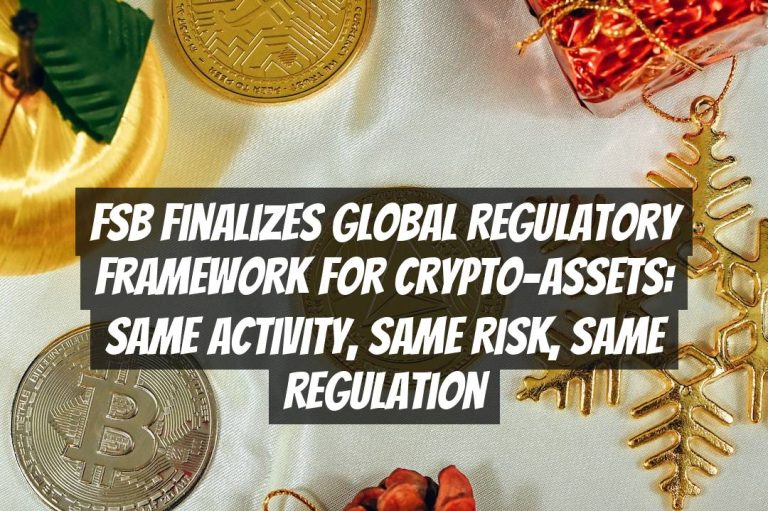 FSB Finalizes Global Regulatory Framework for Crypto-assets: Same Activity, Same Risk, Same Regulation