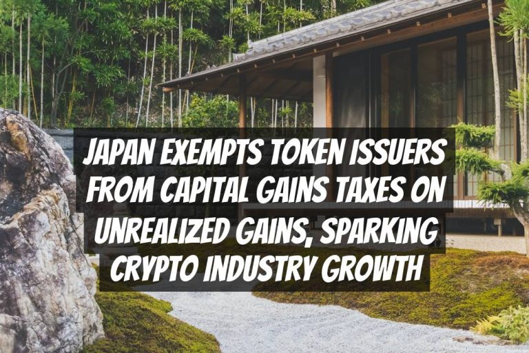 Japan exempts token issuers from capital gains taxes on unrealized gains, sparking crypto industry growth