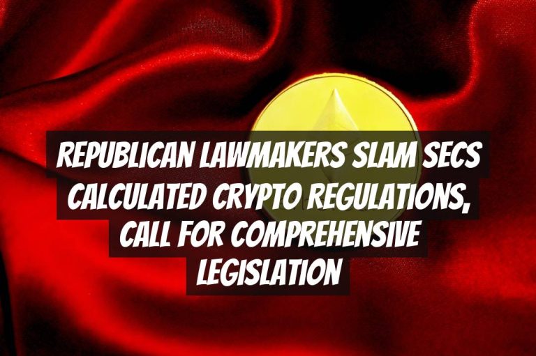 Republican Lawmakers Slam SECs Calculated Crypto Regulations, Call for Comprehensive Legislation