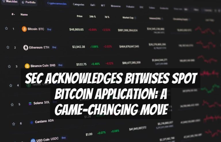 SEC Acknowledges Bitwises Spot Bitcoin Application: A Game-Changing Move