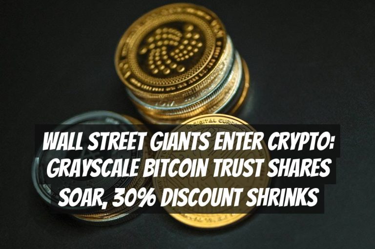 Wall Street Giants Enter Crypto: Grayscale Bitcoin Trust Shares Soar, 30% Discount Shrinks